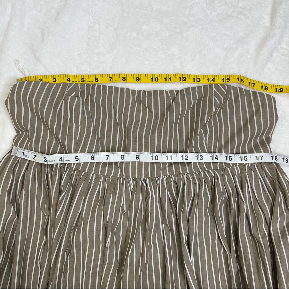 NWT Lucky brand Brown/White Poplin Bubble Hem Maxi Dress Size XL - Picture 8 of 10